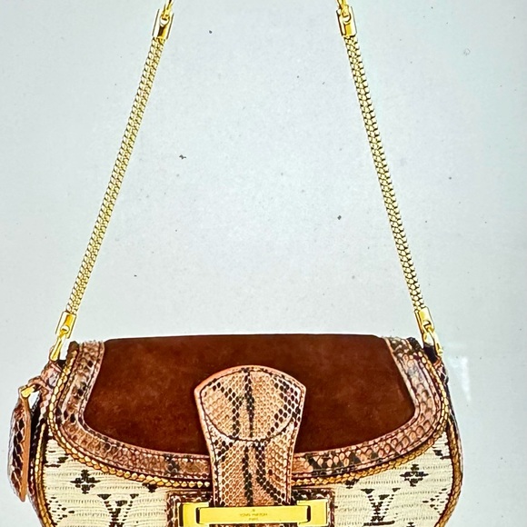LOUIS VUITTON Python Suede Monogram Empire Levant Marron XBody LIMITED EDITION - Picture 6 of 11